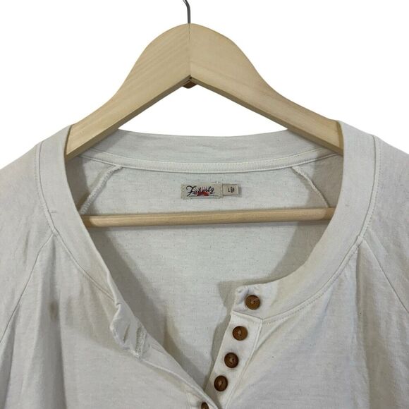 Faherty Large Cloud Cotton Henley Top Partial Button Long Sleeve Womens - Picture 7 of 15